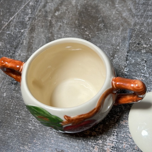 Vintage 70s Franciscan APPLE Sugar Bowl & Creamer Salt & Pepper Shakers Set Rare - Picture 11 of 13